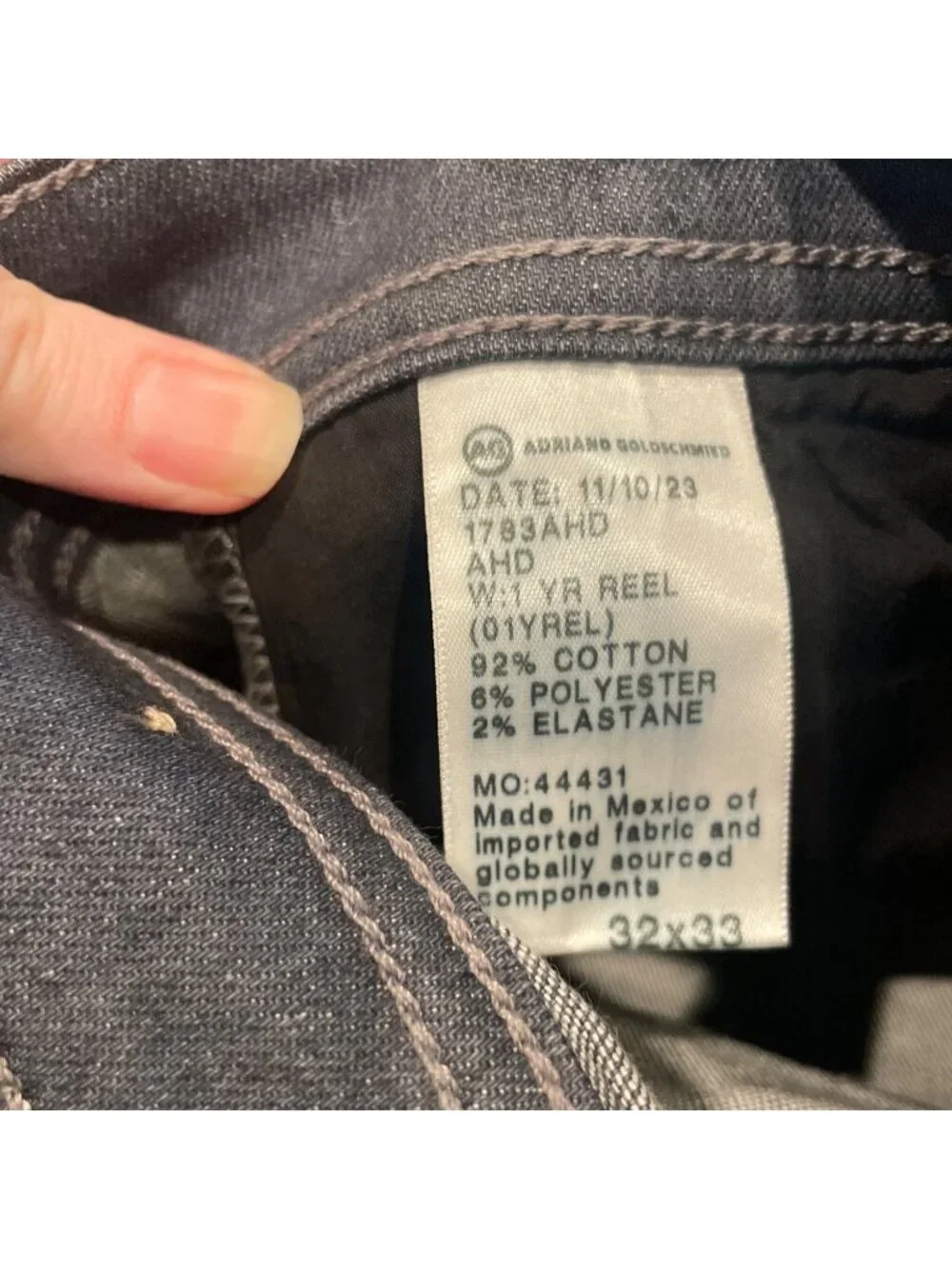 AG Tellis Modern Slim Jean 32x34 Gray 1 Yr Reel Wash Stretch AG-ED Denim Casual